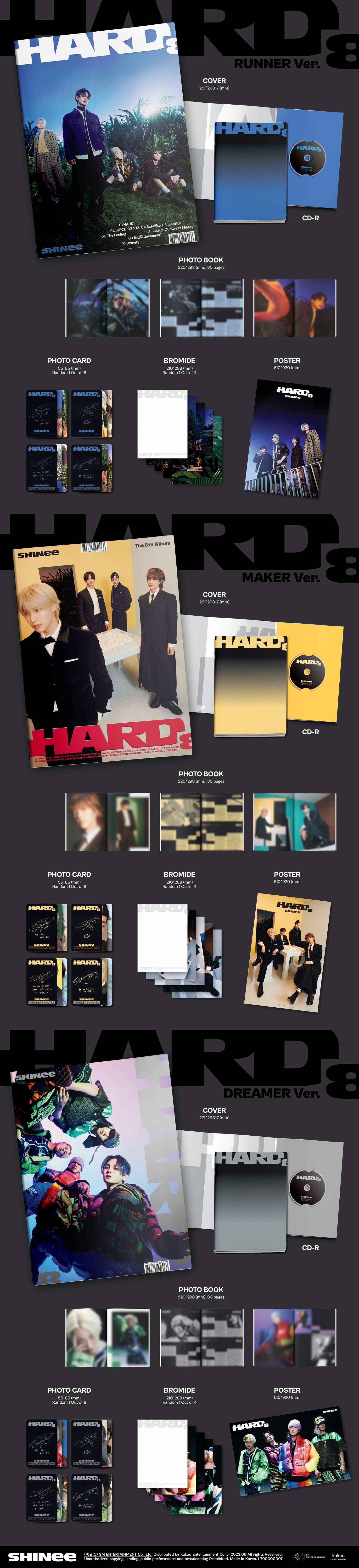 jp.ktown4u.com : SHINee - 正規アルバム8集 [HARD] (Photo Book Ver ...